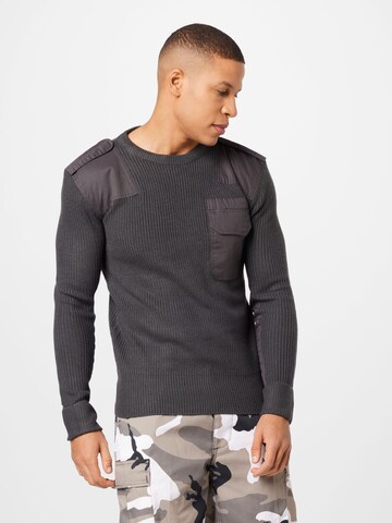 Brandit Sweater 'Military' in Grey: front