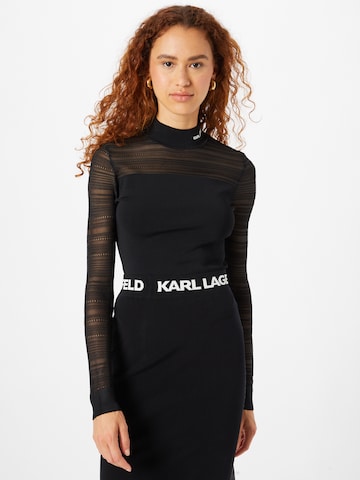 Pulover de la Karl Lagerfeld pe negru: față