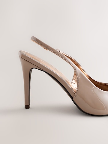 Next Лодочки с открытой пяткой в Бежевый