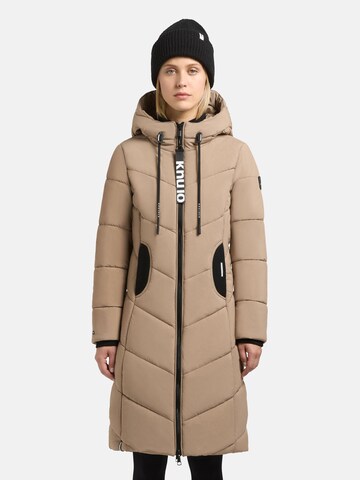 khujo Wintermantel 'Aribay4 Light-YM' in Beige: voorkant