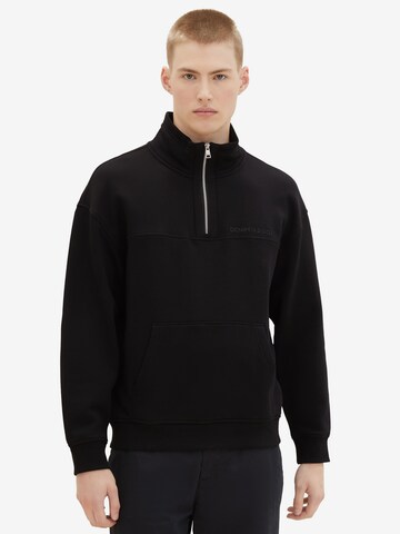 TOM TAILOR DENIM Sweatshirt in Black: front