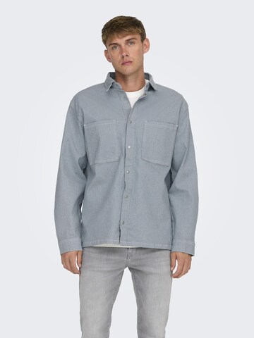 Only & Sons - Ajuste regular Camisa 'DAGO' en gris: frente