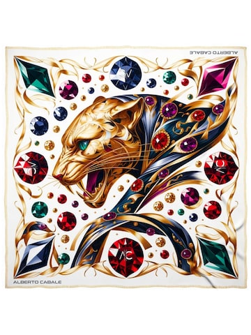 Sciarpa 'Grand carré de soie Metal Panther Zoé' di alberto cabale in colori misti: frontale
