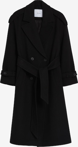 Bershka Between-Seasons Coat in Black: front