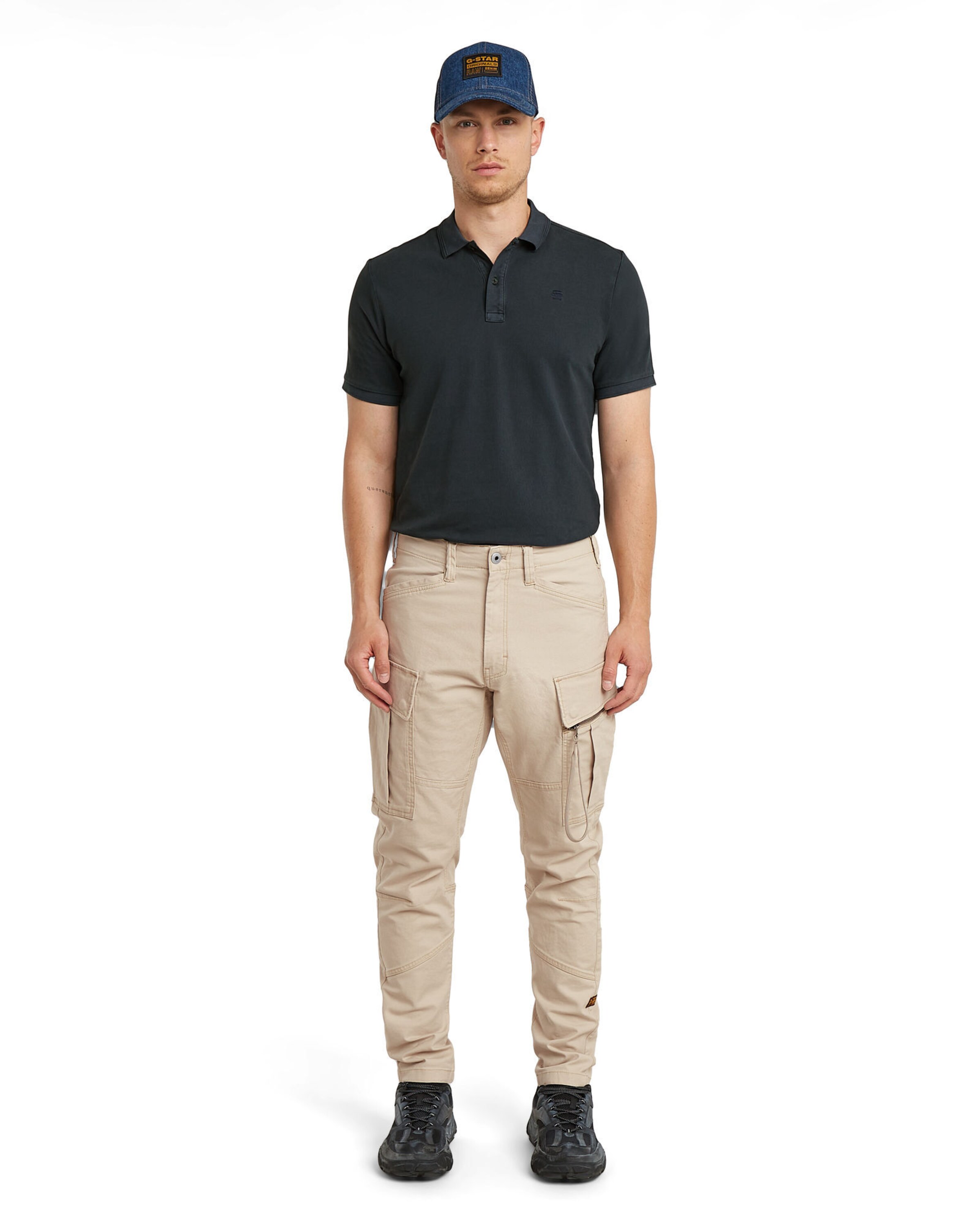 G-STAR Tapered Cargobroek '3D' in Beige