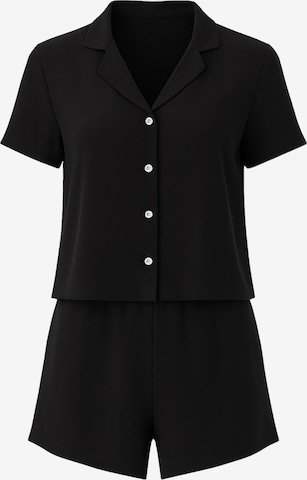 C&City Korte pyjama in Zwart: voorkant