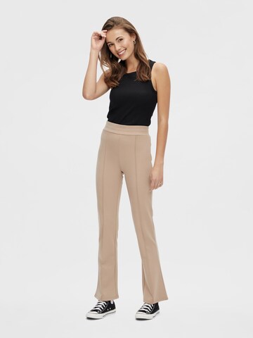 PIECES Flared Pants 'Klara' in Beige