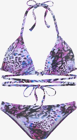 BRUNO BANANI Triangel Bikini in Lila: voorkant