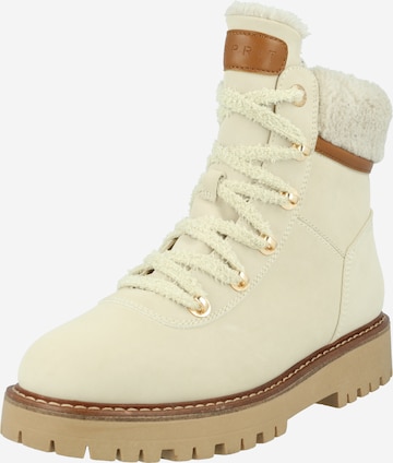 ESPRIT Lace-Up Ankle Boots in White: front