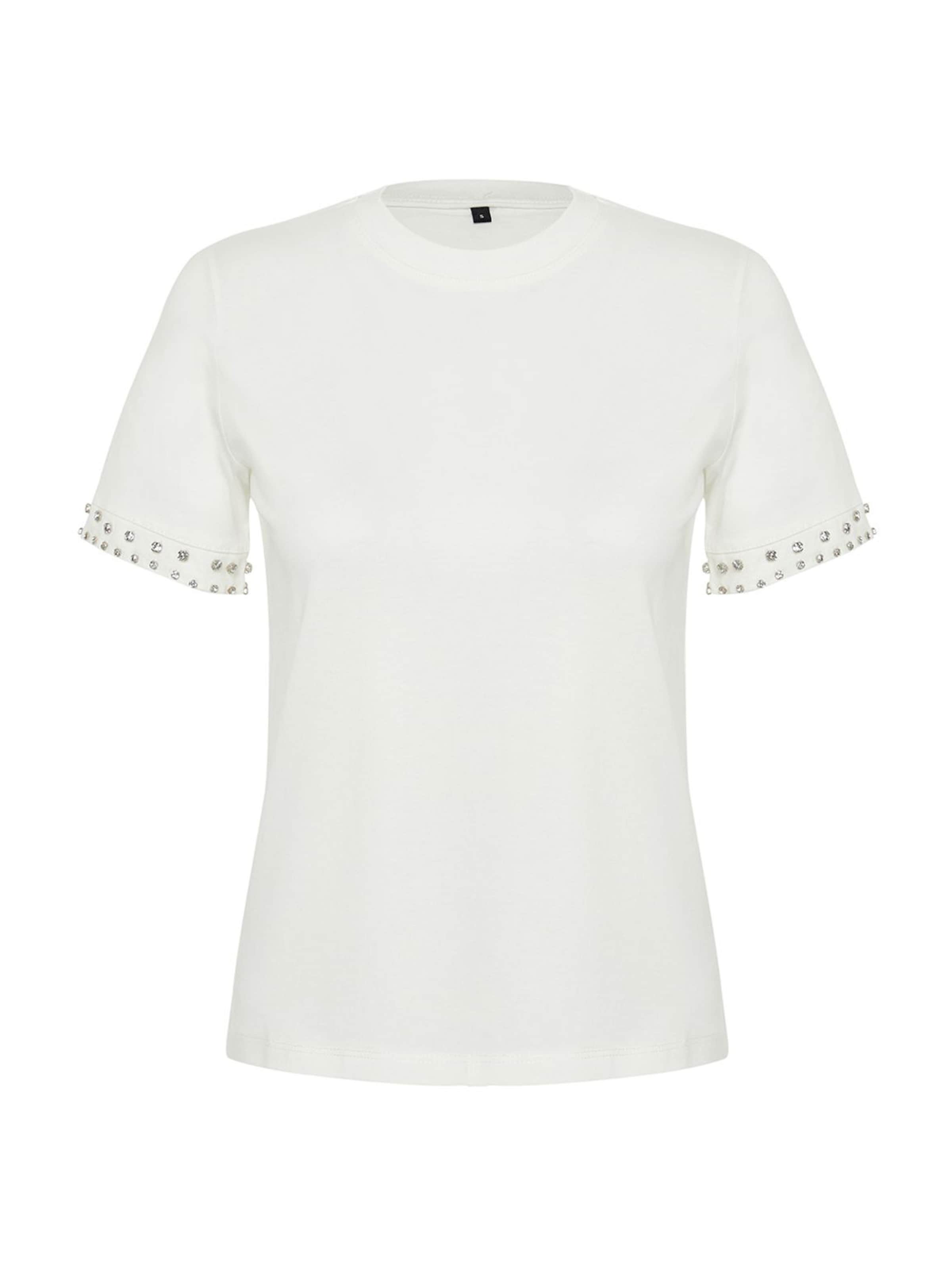 Trendyol Тениска в бяло: отпред