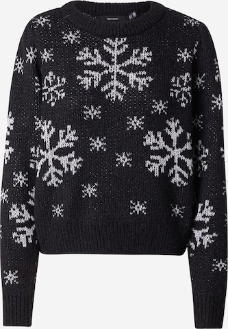 VERO MODAPulover 'VMSNOWY FROST' - crna boja: prednji dio