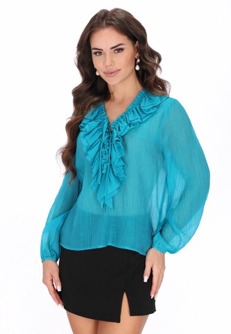 faina - Blusa en azul: frente