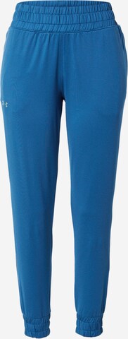 UNDER ARMOUR Tapered Workout Pants 'Meridian' in Blue: front