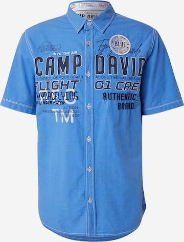 CAMP DAVID Regular fit Button Up Shirt in Blue: front