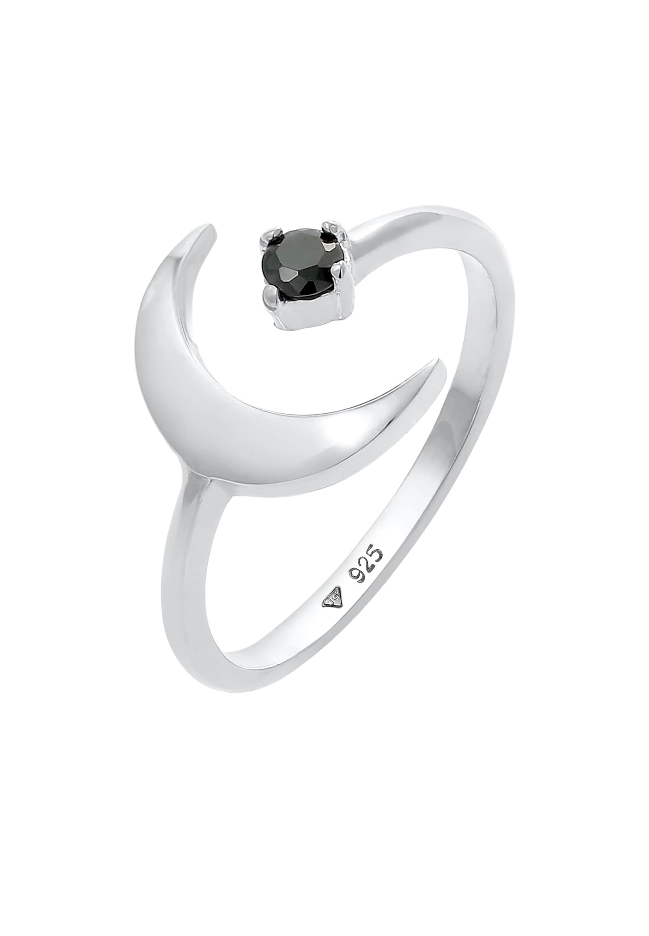 ELLI Ring 'Astro' in de kleur Zwart / Zilver, Productweergave