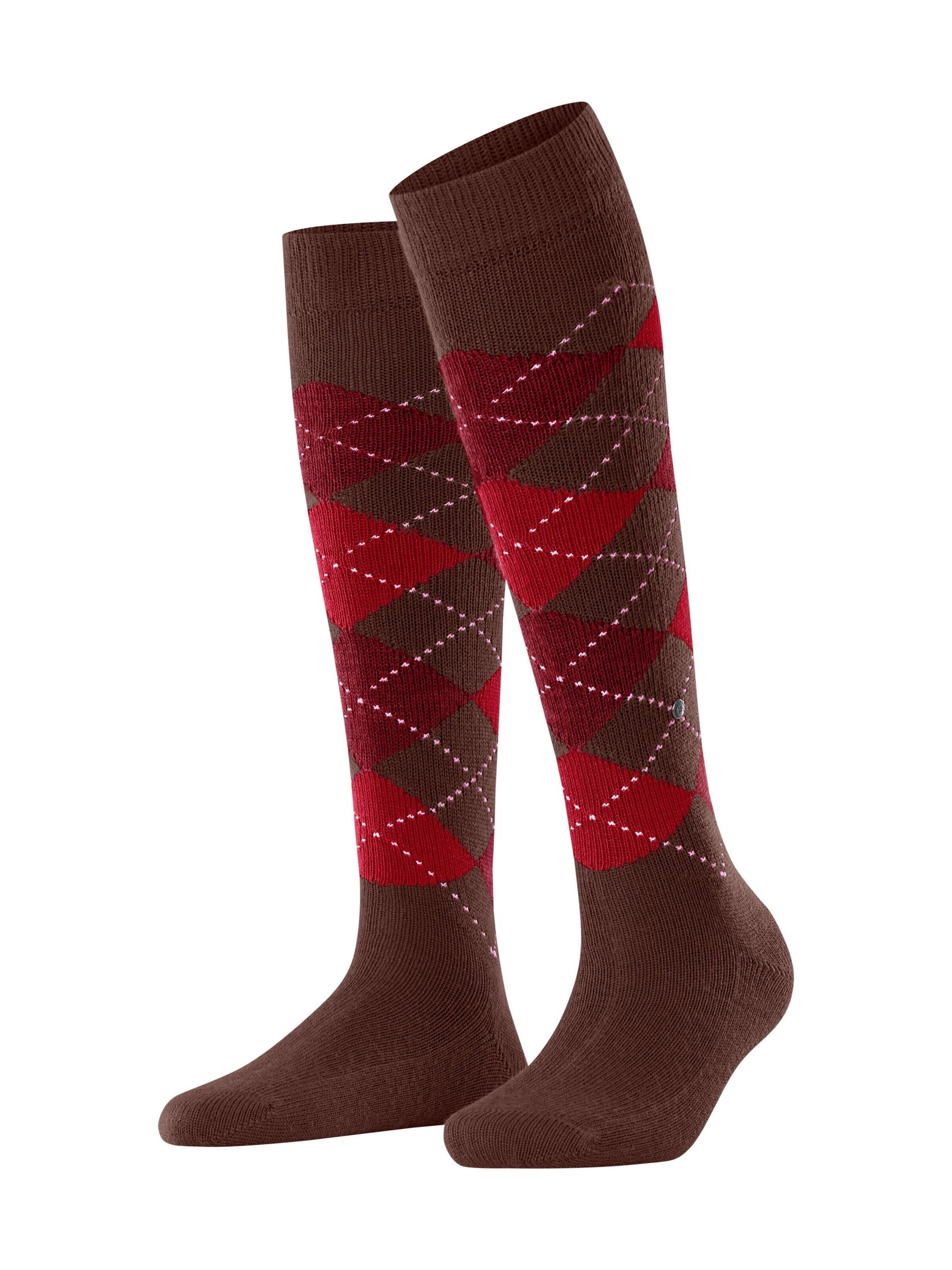 BURLINGTON Over the Knee Socks 'Whitby' in Brown: front