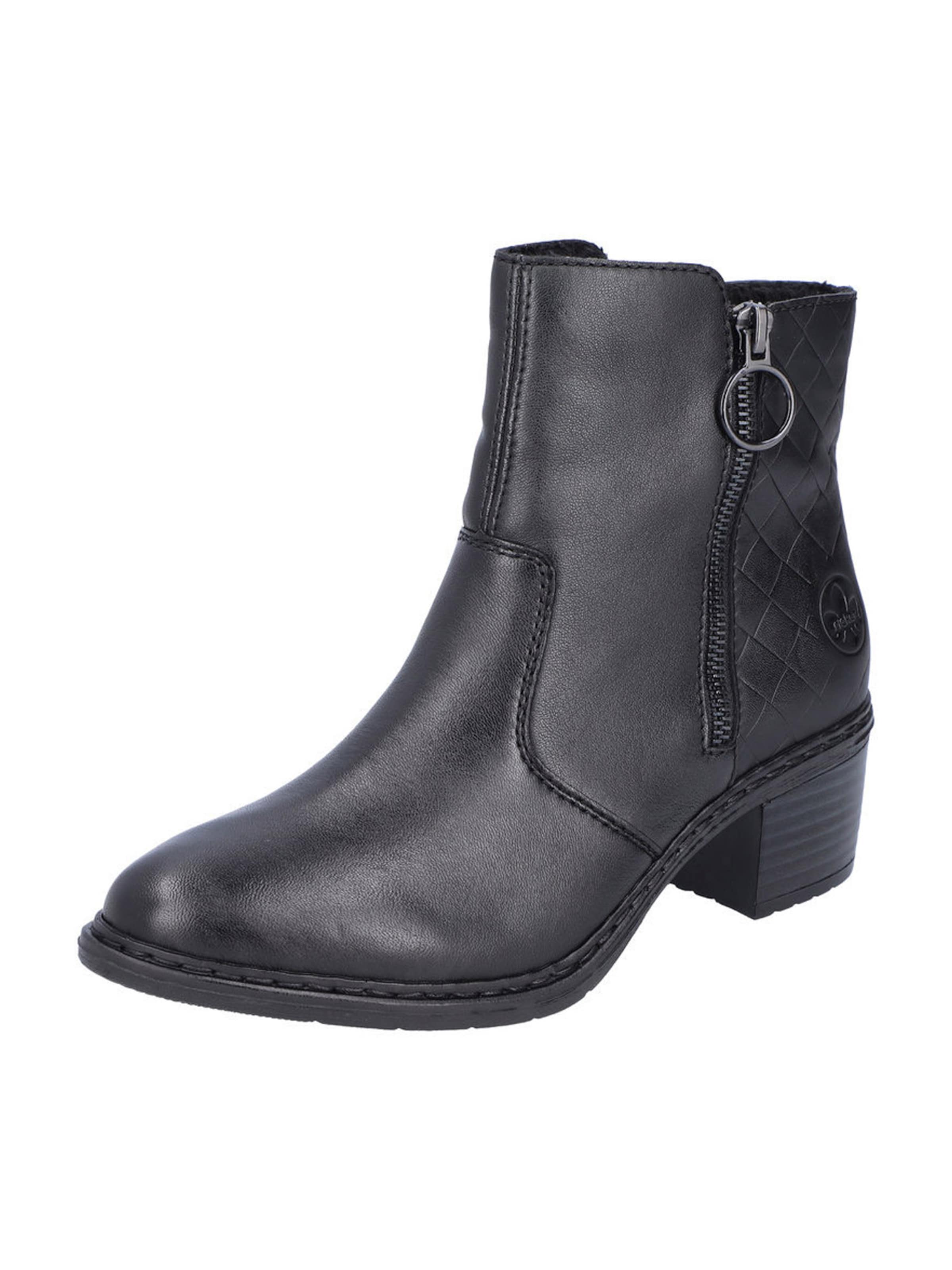 Botine '70150' de la Rieker pe negru: față