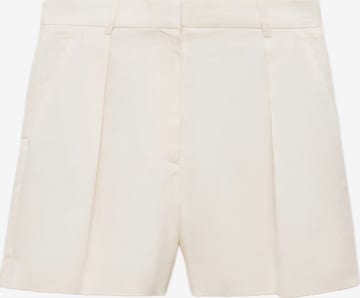 MANGOregular Hlače s naborima - bijela boja: prednji dio