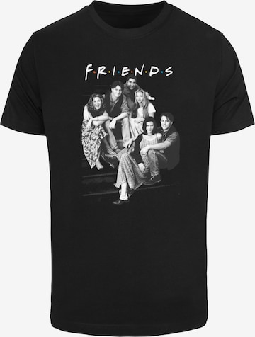ABSOLUTE CULT Shirt 'Friends - Group Stairs' in Zwart: voorkant