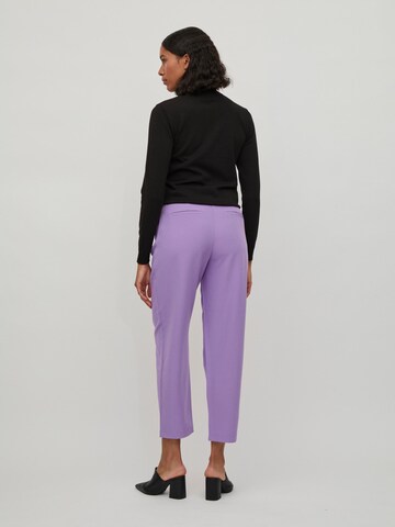 VILA Regular Pleat-Front Pants 'ASHARA' in Purple