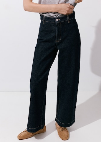Wide leg Jeans 'CATHERIN' de la MANGO pe albastru: față