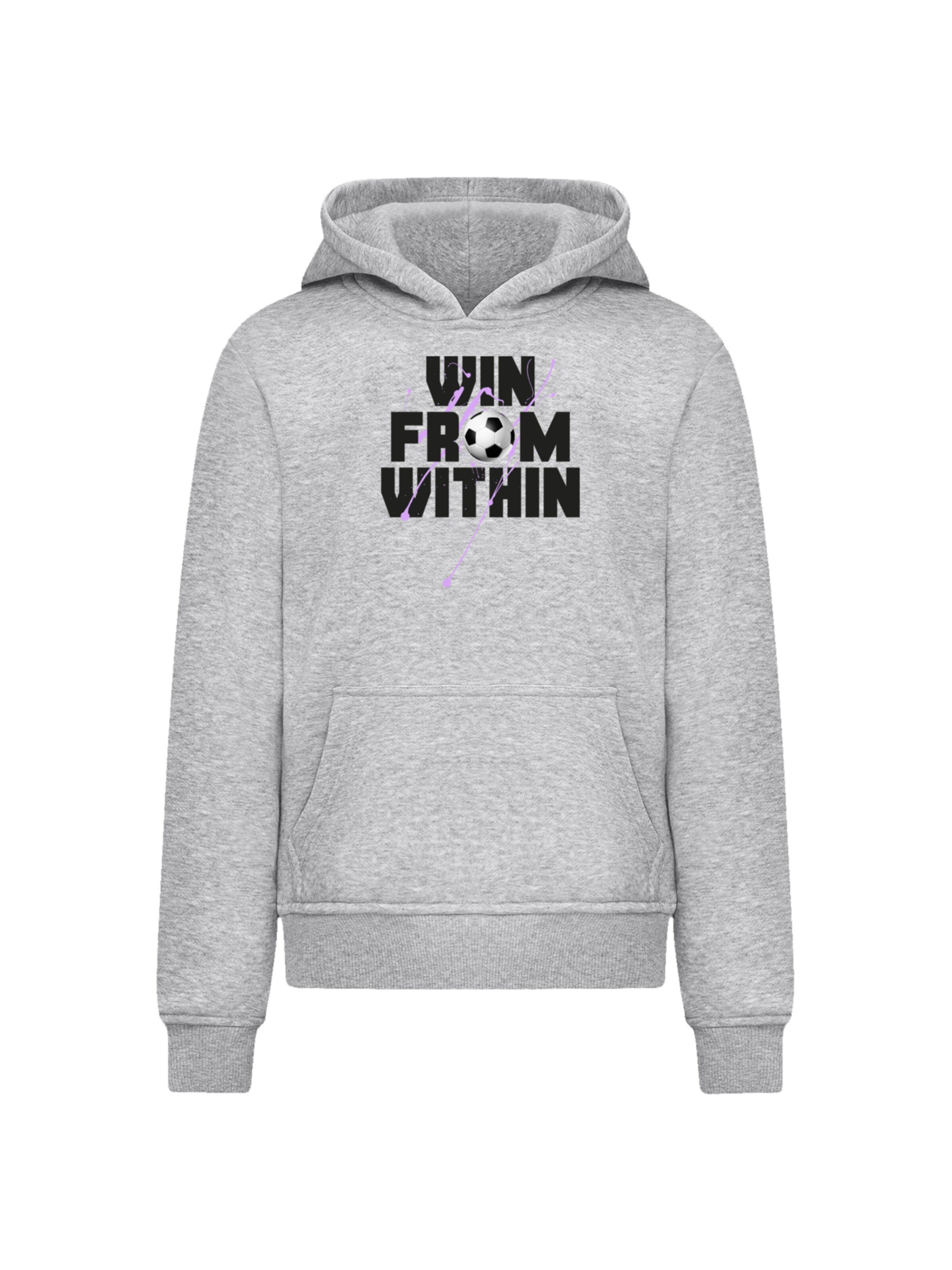 Sweat-shirt 'Win From Within Soccer Splash Lilac' F4NT4STIC en gris : devant