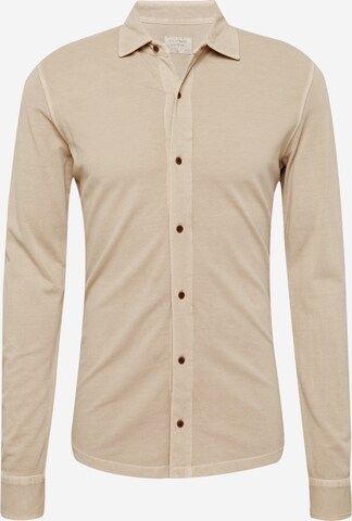 OLYMP Button Up Shirt in Beige: front