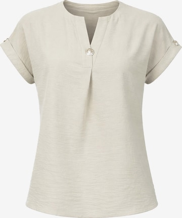 Chemisier 'Blouse with button' REGINA FASHION en beige : devant