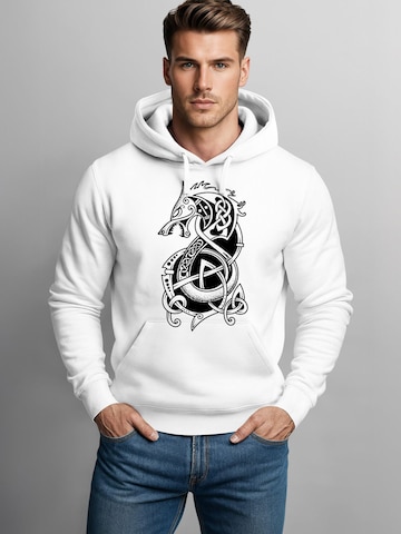 Neverless Sweatshirt 'Fenrir Odin'‌‌‌‌ in Weiß