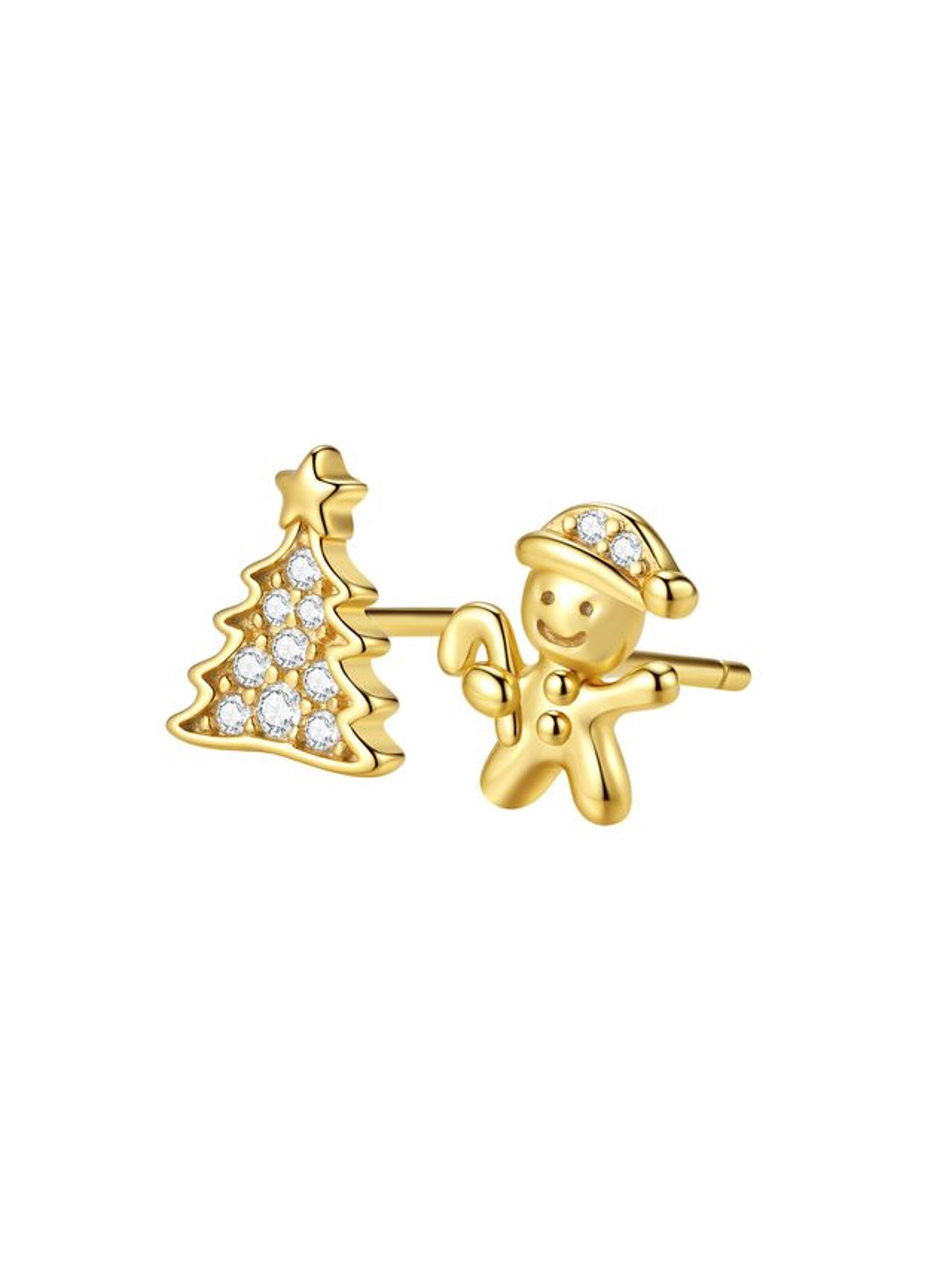 Hey Happiness Earrings 'Merry Duo' in Gold: front