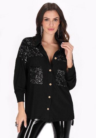 faina - Blusa en negro: frente