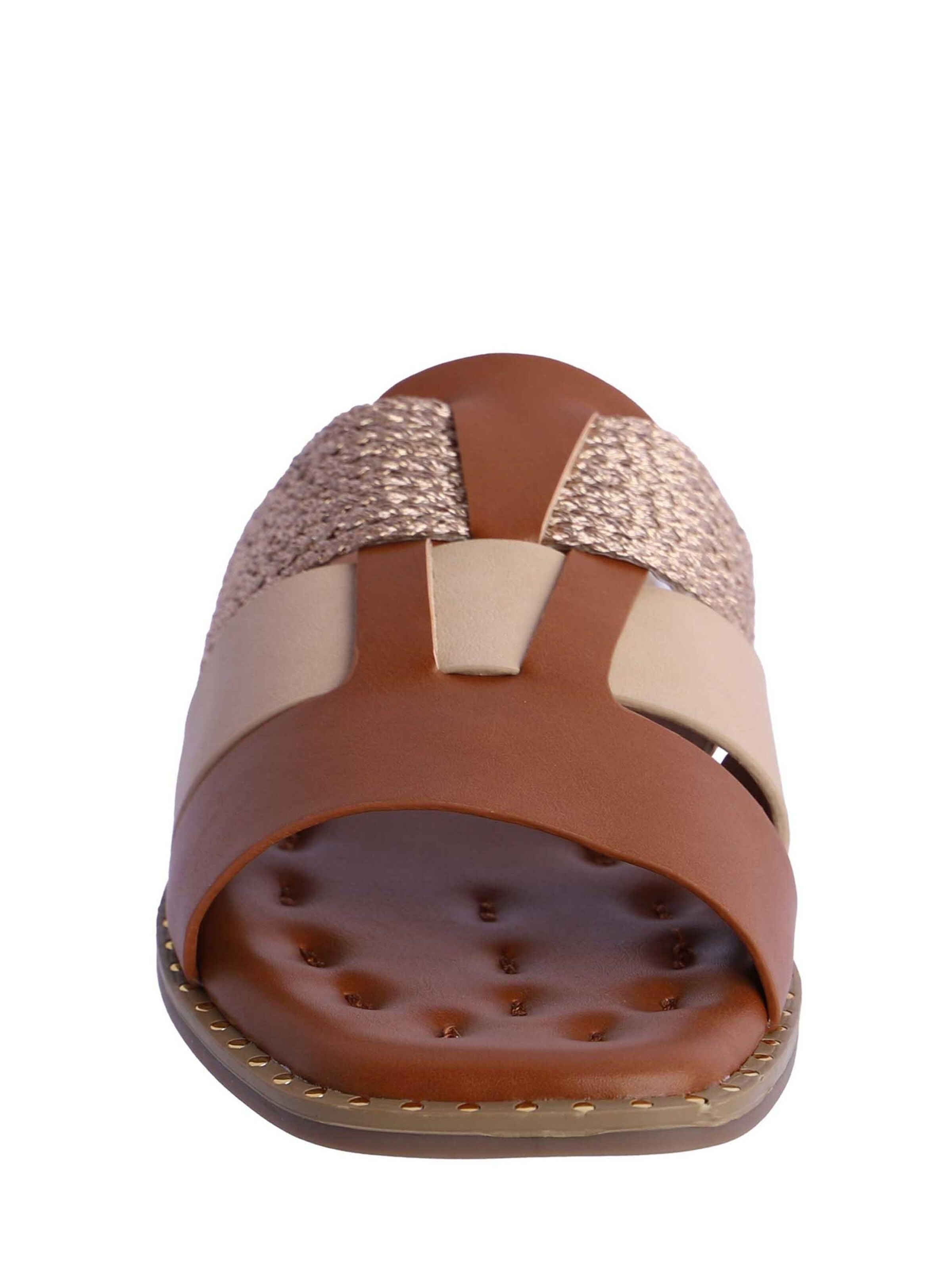 Don Algodon - Zapatos abiertos 'Sandalia para mujer DON ALGODON Vera de piel sintética combinada en rafia' en marrón