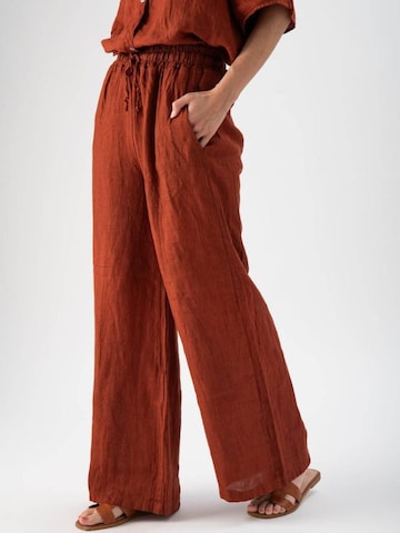 MND Loosefit Bukser 'Wide linen trousers' i blandingsfarvet
