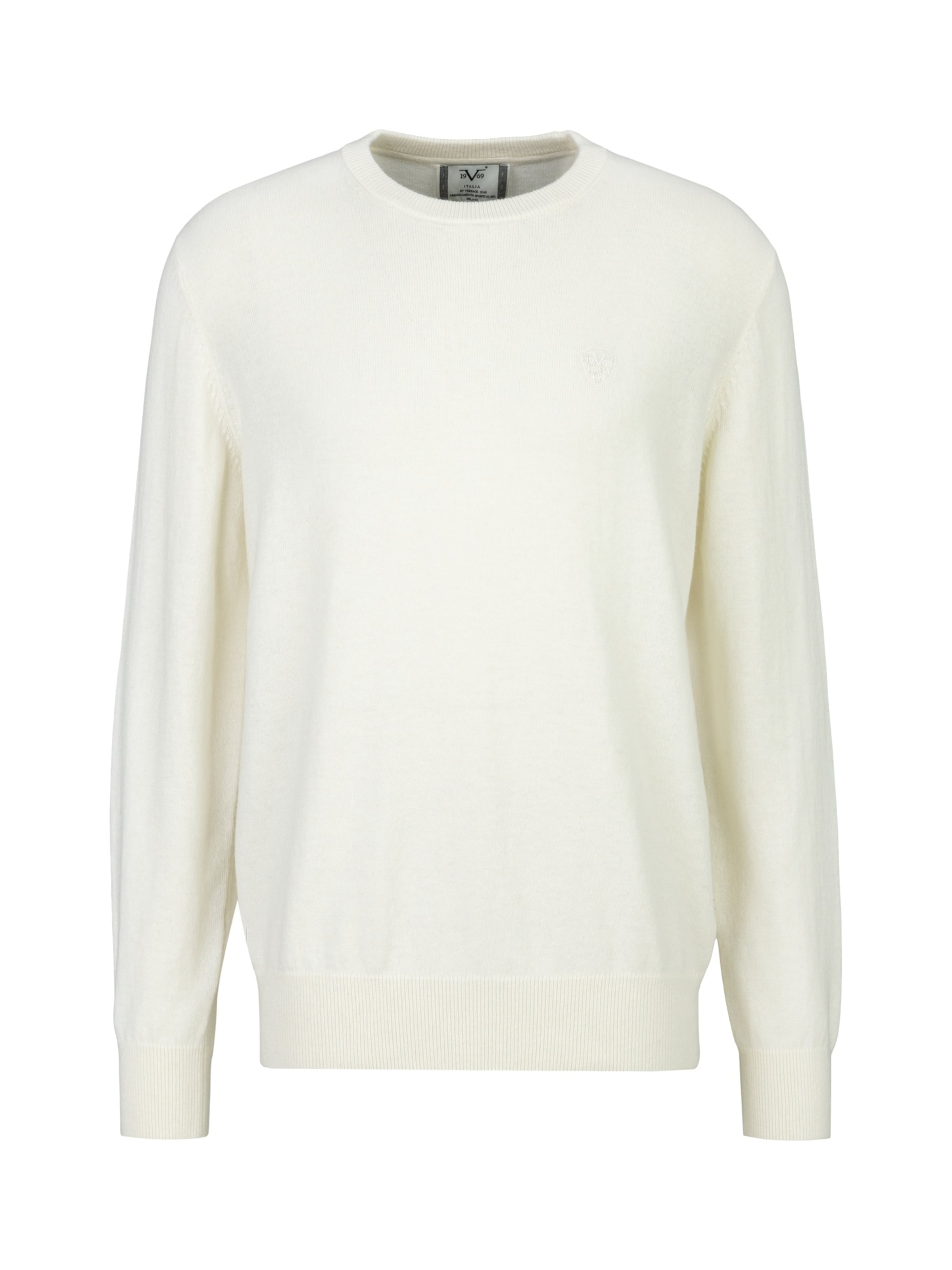 19V69 ITALIA Pullover 'Clint Embro' in Weiß: Vorderseite