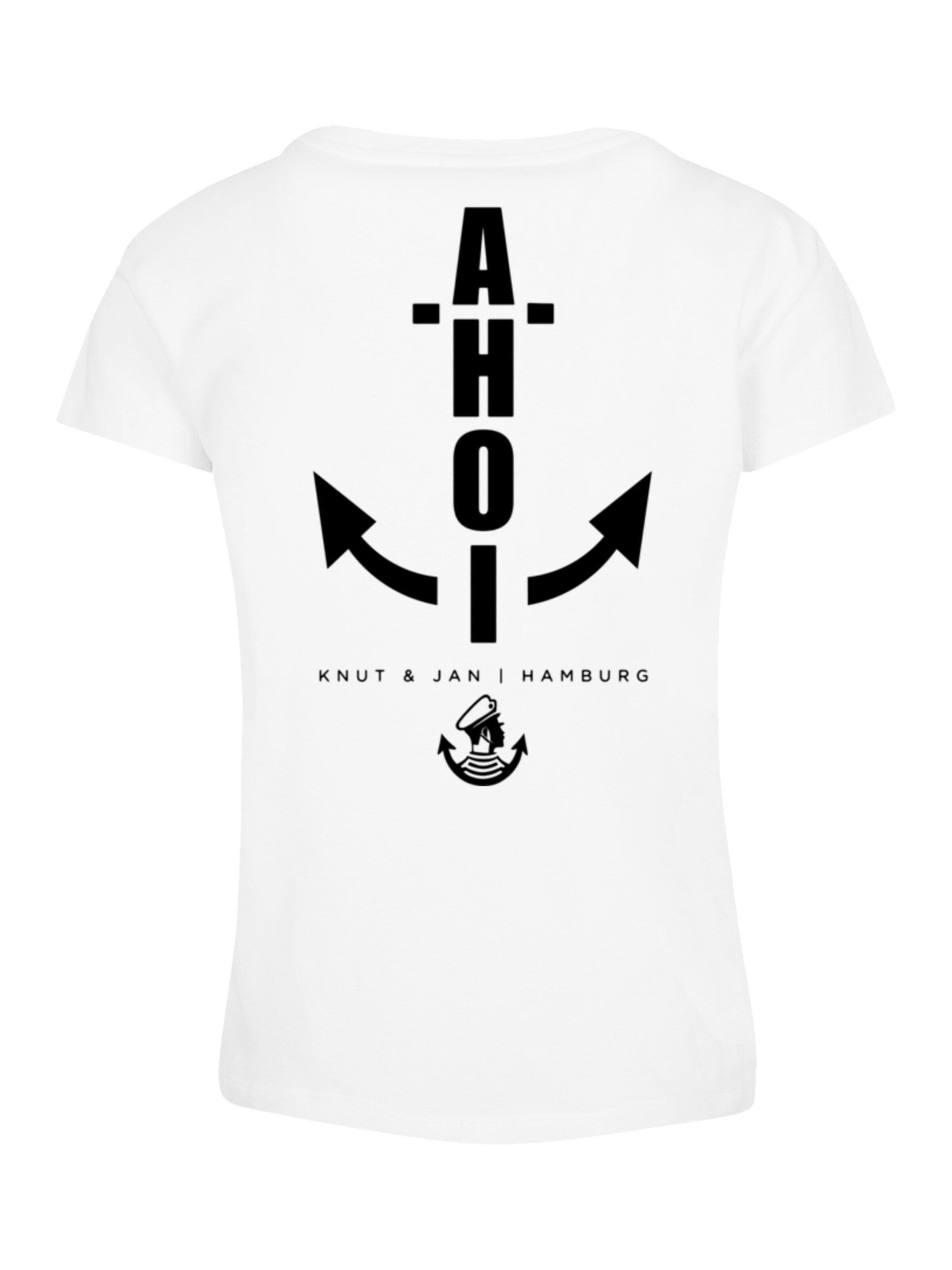 T-shirt 'Ahoi Anker Knut & Jan Hamburg' F4NT4STIC en blanc