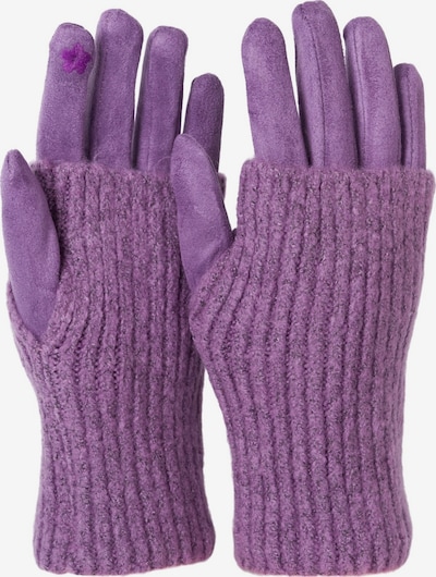 styleBREAKER Fingerhandschuhe '3 in 1 Touchscreen Stoff Handschuhe mit abnehmbarer Strick Manschette' in XS-XL in flieder, Produktansicht