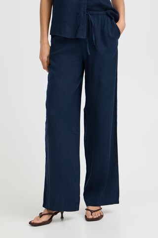Wide Leg Pantalon 'BYFalakka' b.young en bleu : devant