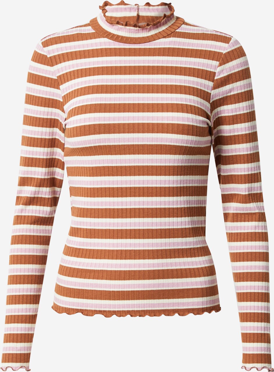 Langarmshirt Damen Basic - Gestreiftes Slim Fit Top Mit Rundhalsausschnitt