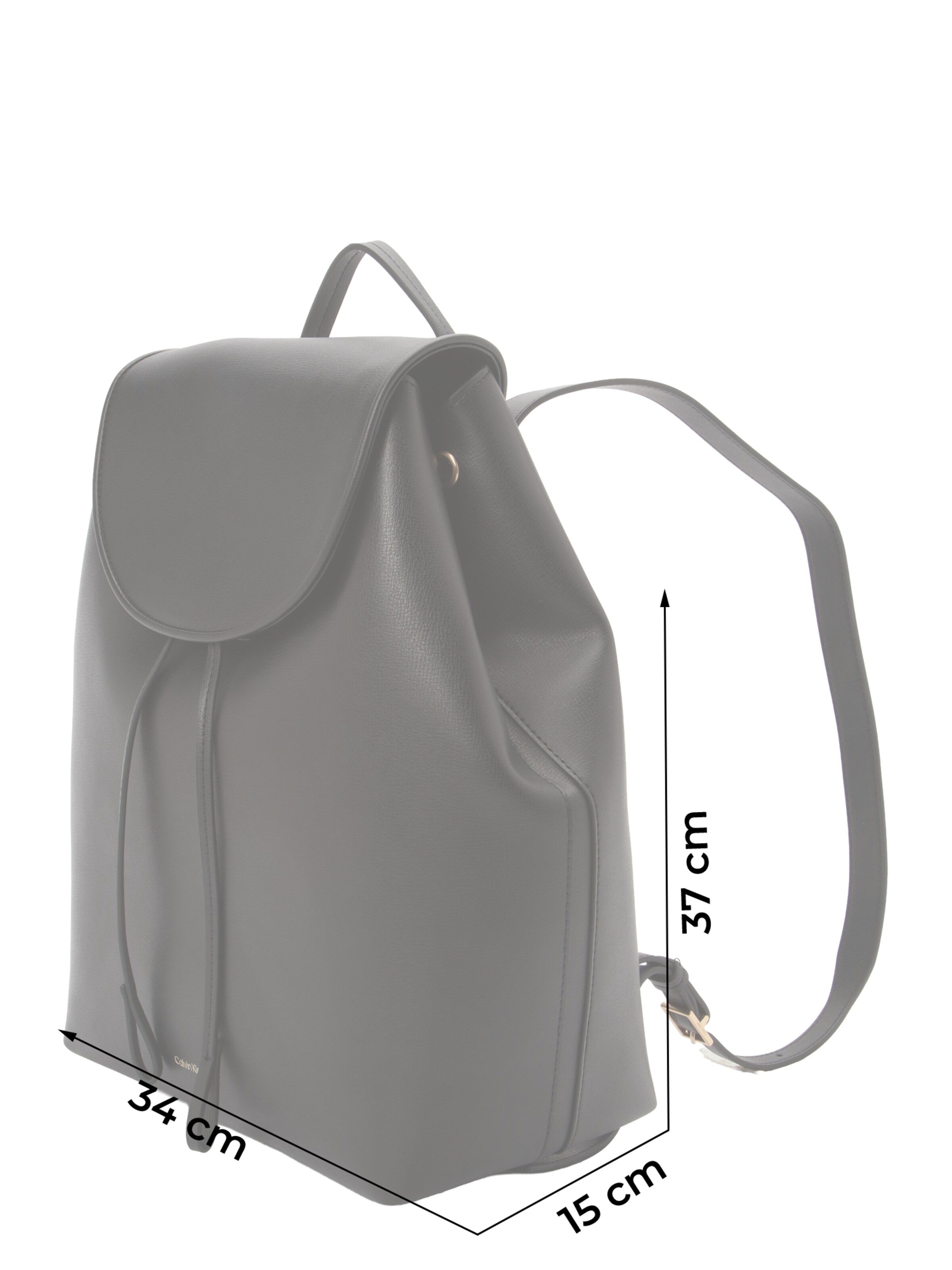 Calvin Klein - Mochila 'FOIL LOGO LARGE FLAP BACKPACK' em preto