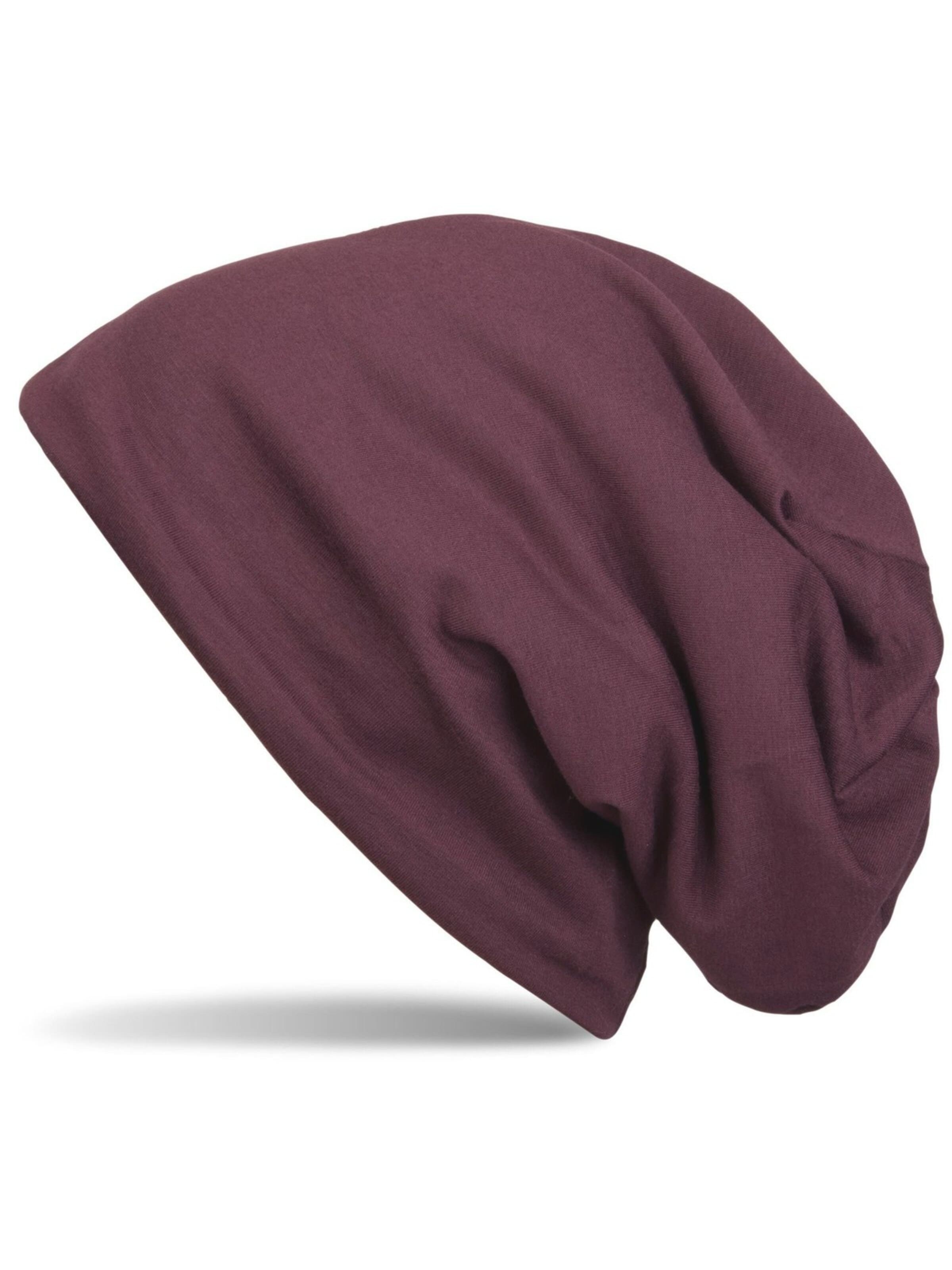 styleBREAKER Mütze 'Unifarbene Beanie Mütze mit Fleece'‌ in Lila: Vorderseite
