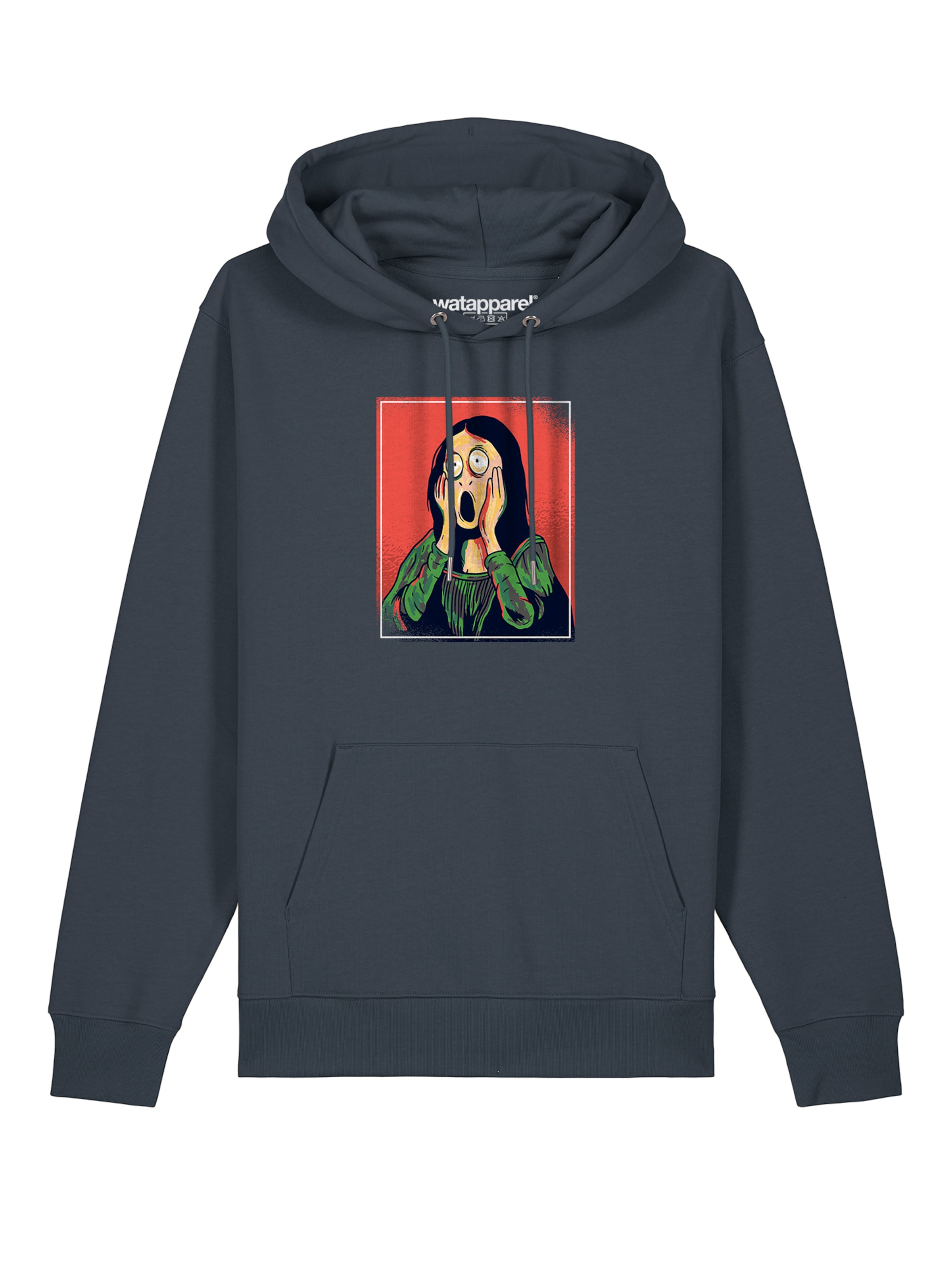 Sweat-shirt 'Mona Lisa Scream' Watapparel en gris : devant
