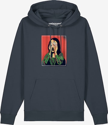 Watapparel Sweatshirt 'Mona Lisa Scream' in Grijs: voorkant