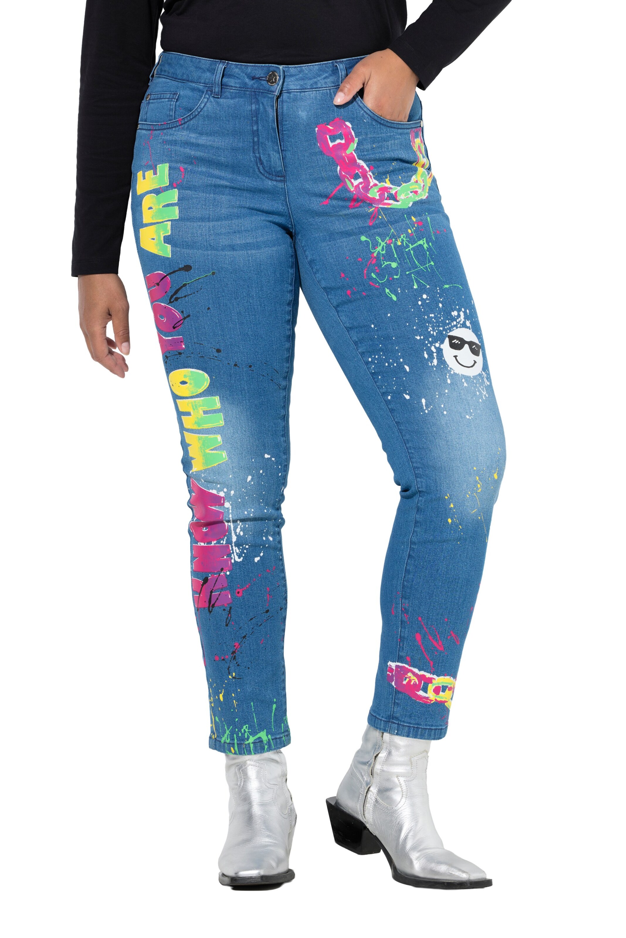 Angel of Style Slimfit Jeans in Blauw: voorkant