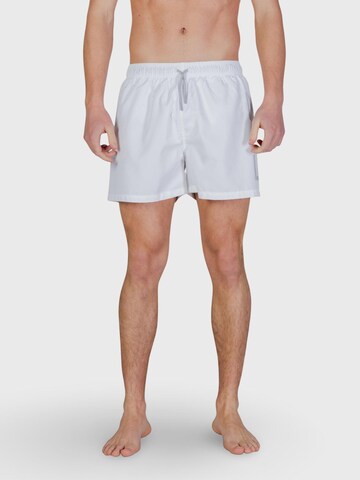 Pantaloncini da bagno '7M002001 AF14497' di EA7 Emporio Armani in bianco: frontale