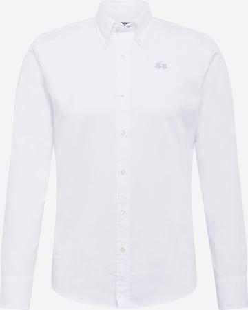 La Martina Slim fit Button Up Shirt in White: front