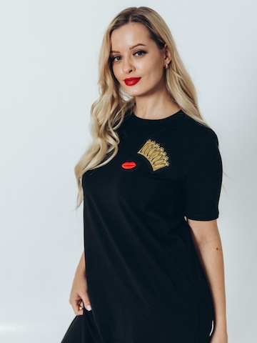 RADADA Kleid 'CROWN AND RED LIPS' in Schwarz