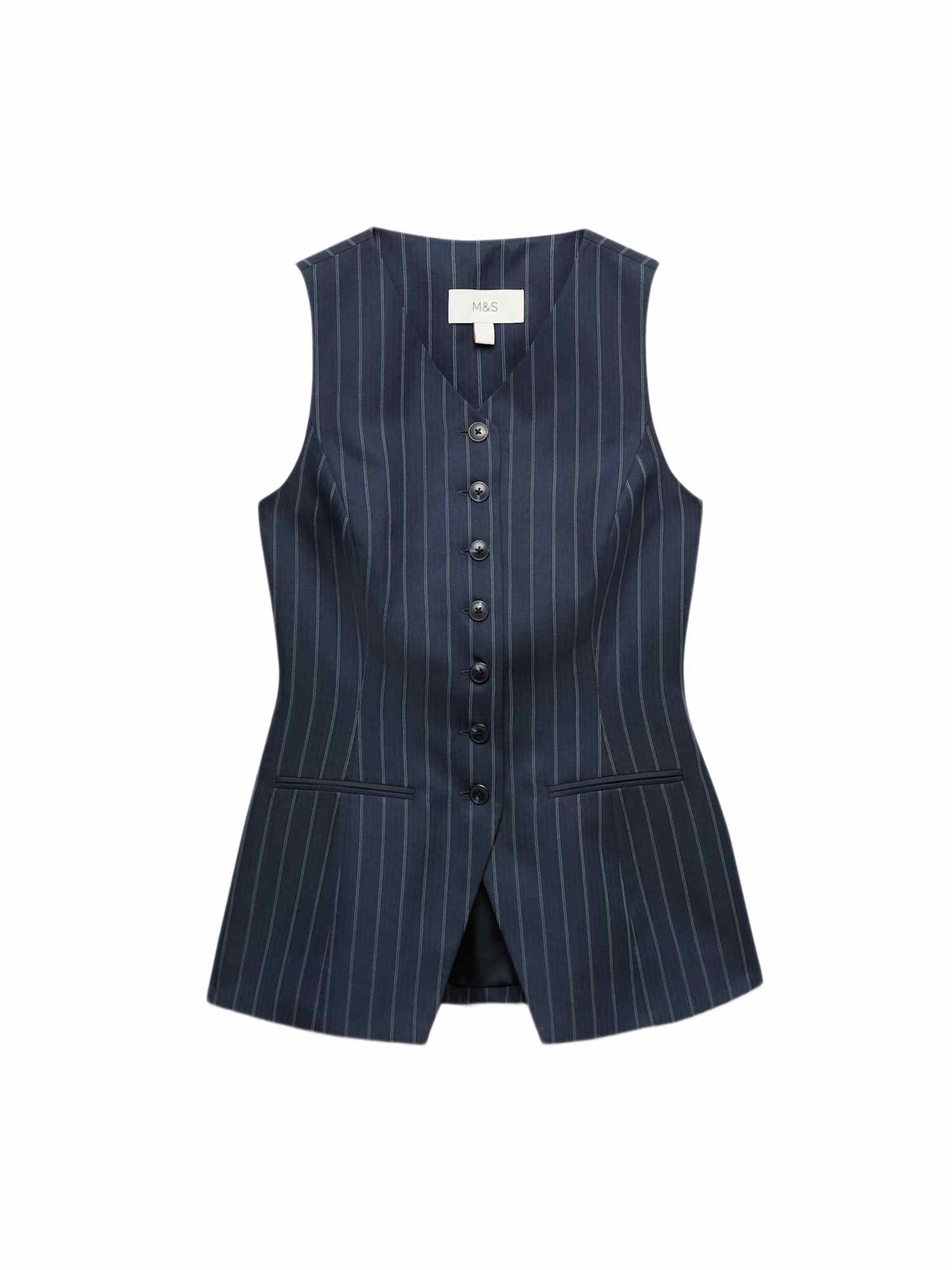 Gilet de costume Marks & Spencer en bleu : devant