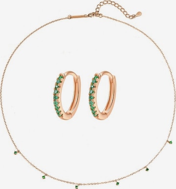 Parure de bijoux 'Emerald Glow' Hey Happiness en or : devant