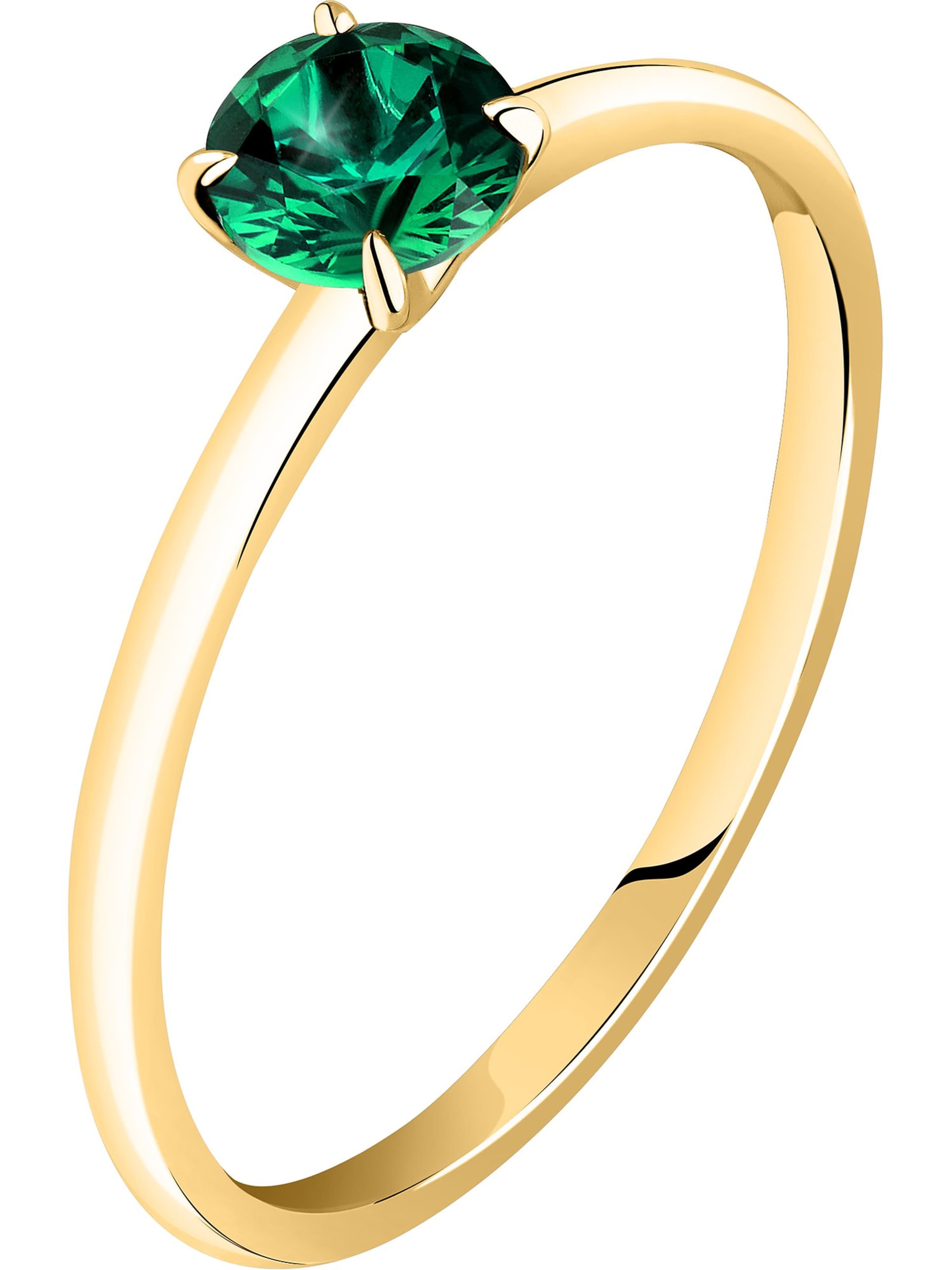Live Diamond Ring in Grün: Vorderseite