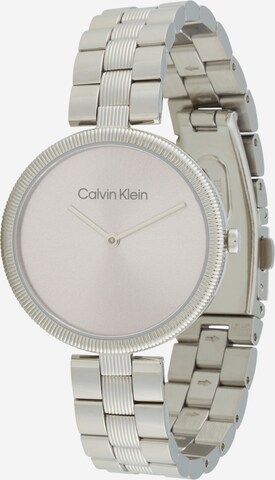 Calvin Klein Analog klokke 'GLEAM' i sølv: forside